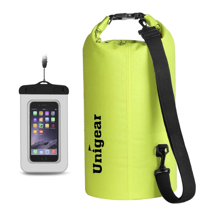 Unigear Dry Bag Waterproof, Floating and Lightweight Bags for Kayaking, Boating, Fishing, Swimming and Camping with Waterproof Phone Case (Yellow, 2L) - Image 1